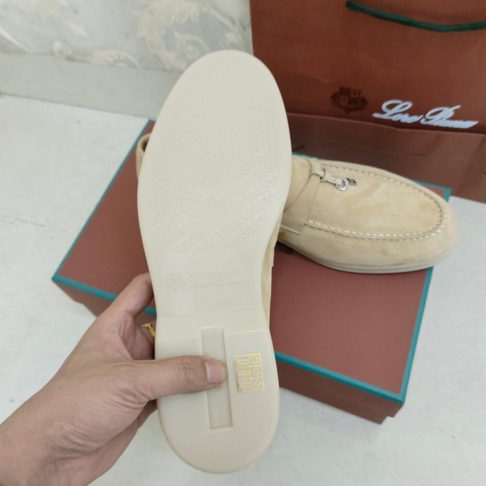 Loro Piana Light Tan Suede Loafers - Picture 5 of 5